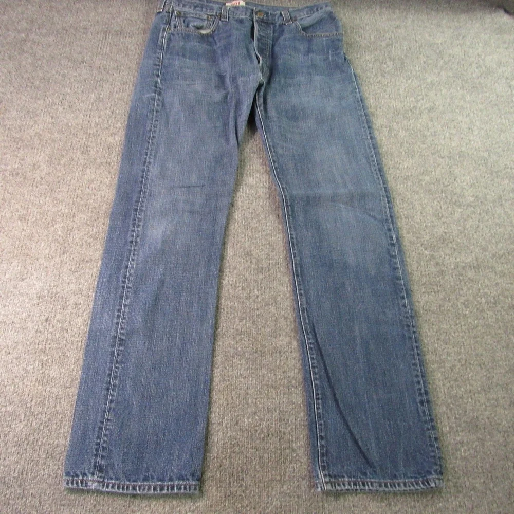 Levis 501 Jeans Mens 36x36 Original Straight Leg Blue‎ Denim Button Fly Classic